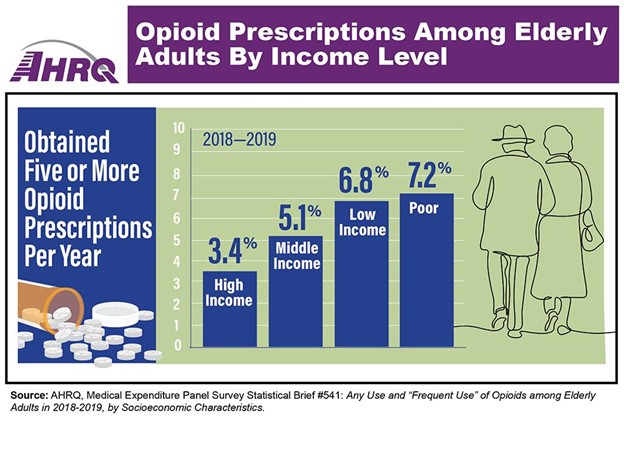 Opioid Prescriptions Among Elderly Adults by Income Level