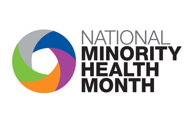 This banner reads "National Minority Health Month"