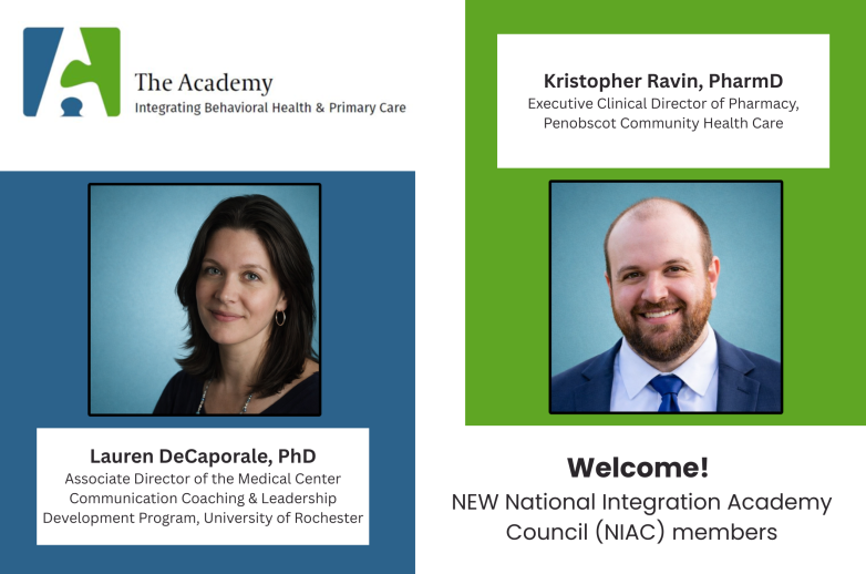 This promotional image welcomes new members Lauren DeCaporale and Kristopher Ravin to the National Integration Academy Council (NIAC).